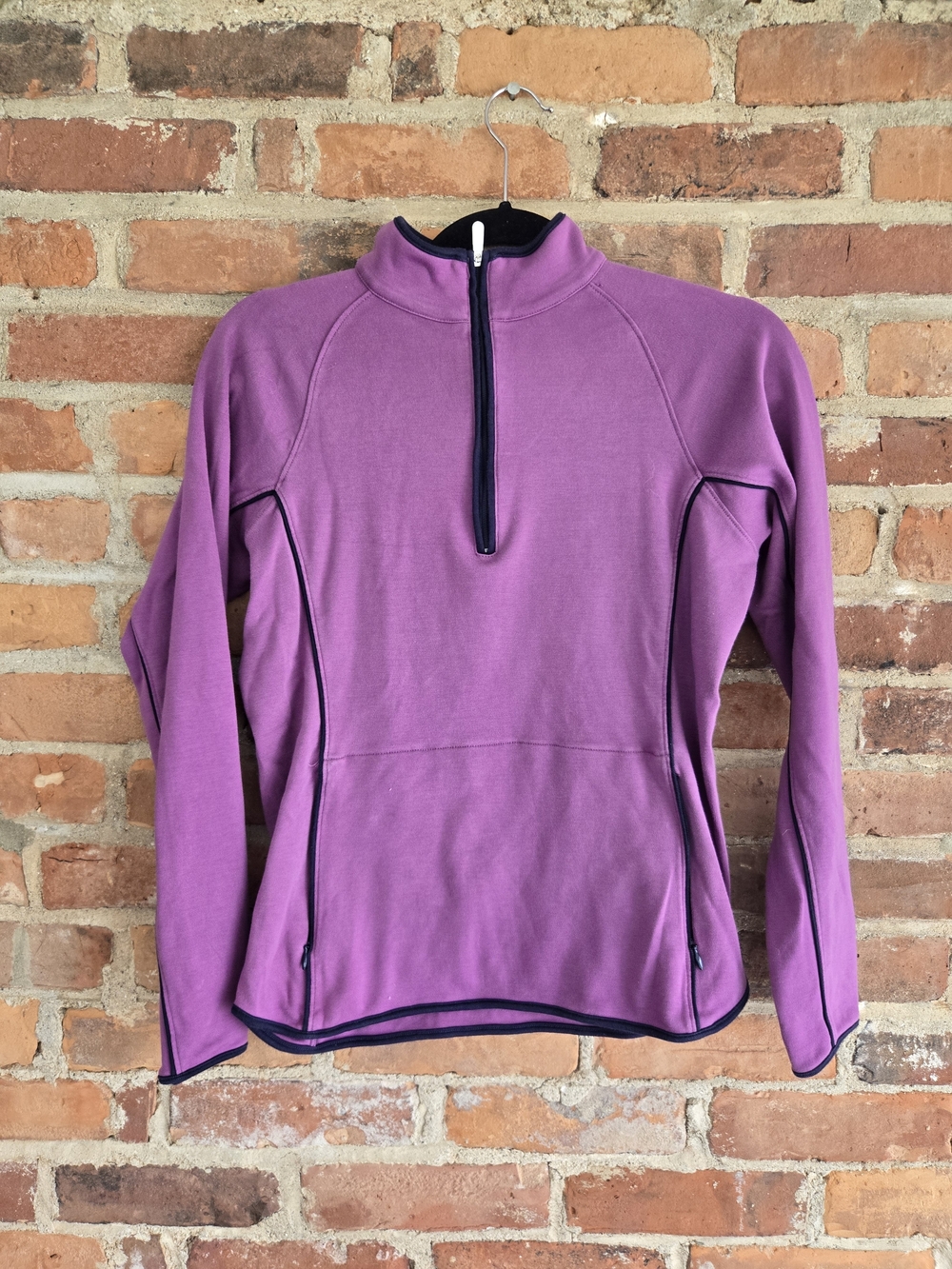 Bobby Jones Purple Half-Zip Pullover with Black Trim